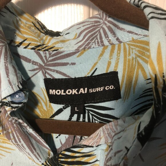 Molokai surf company men greenery in teal print, size L - Picture 4 of 8